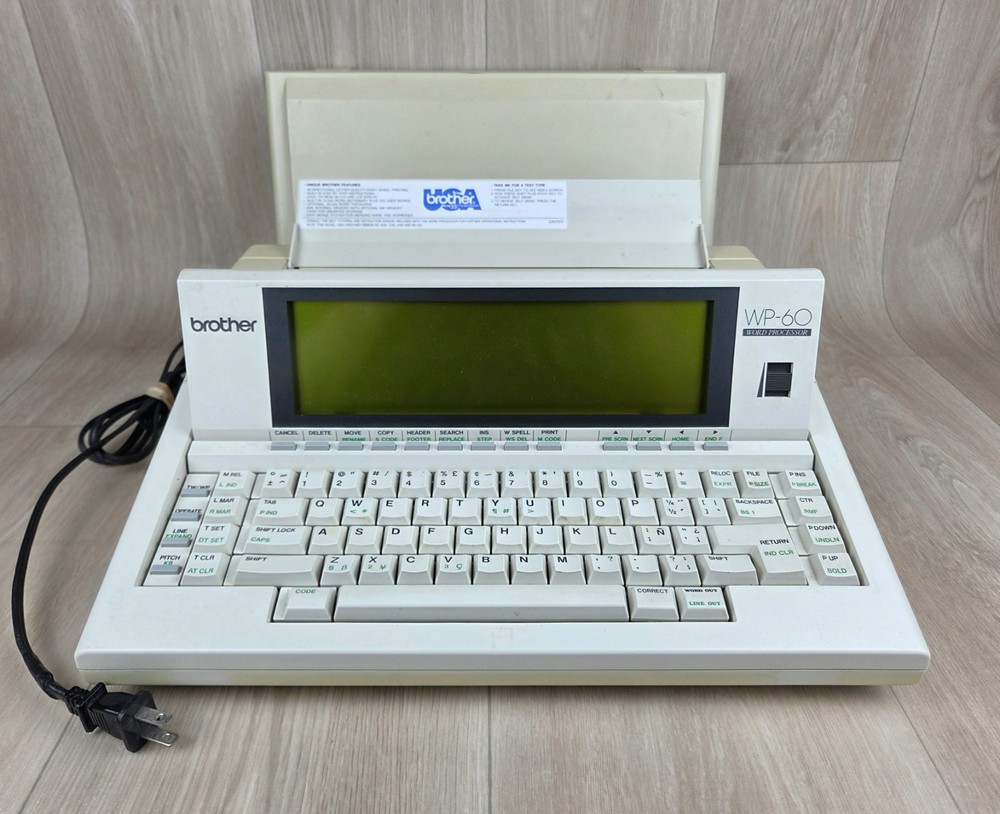 Brother WP60 Portable Word Processor Electronic Typewriter Powers On READ