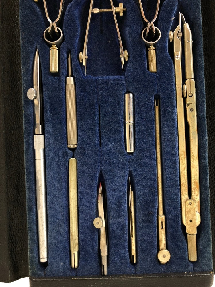 Vintage Dietzgen Drafting Tool Set in Original Case