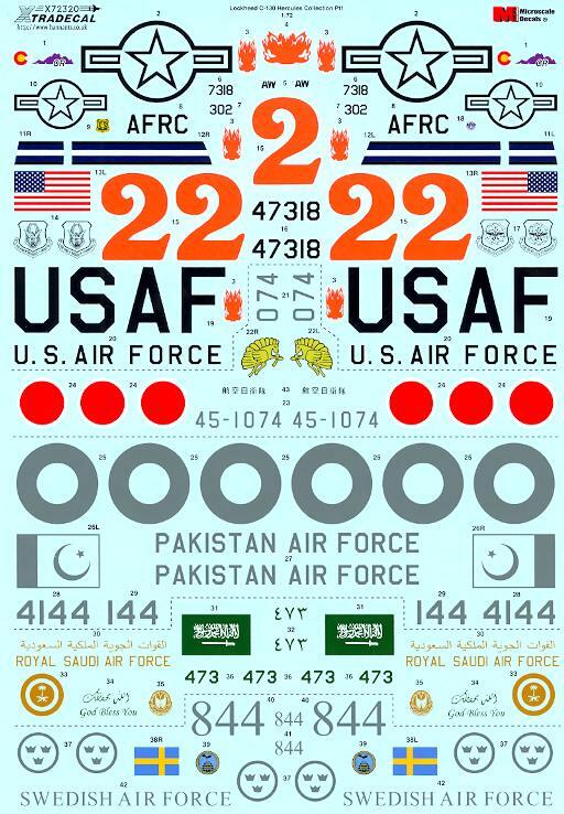 Xtra Decals 1/72 LOCKHEED C-130 HERCULES Foreign Users