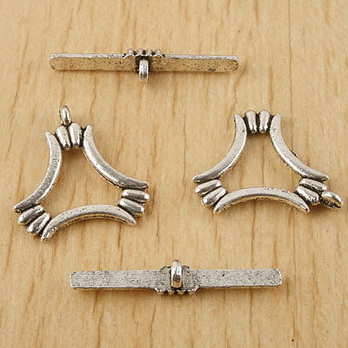 8sets Tibetan silver Curved triangle toggle h0059