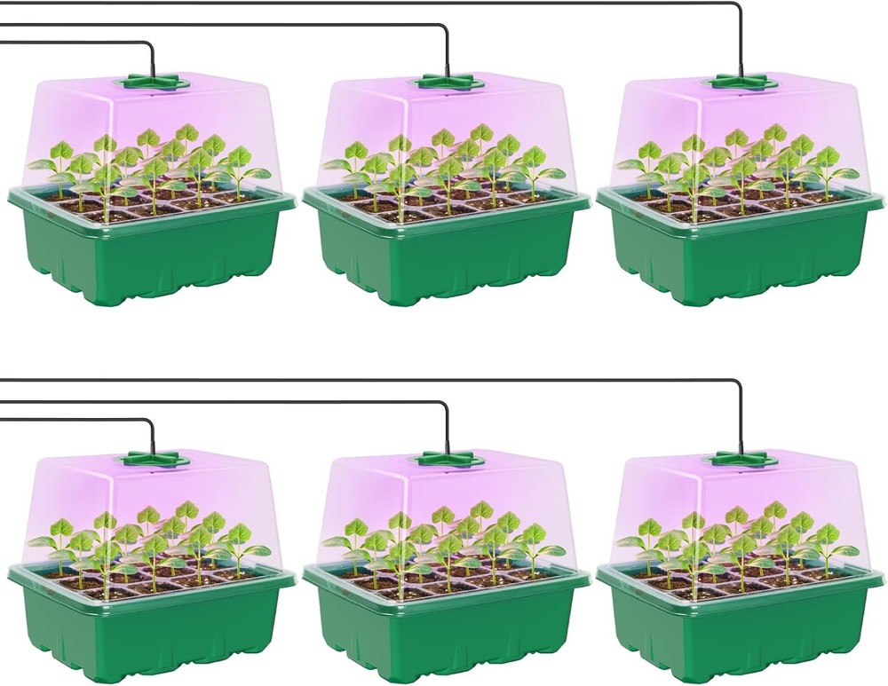 MIXC Seed Starter Kit with Grow Light, Elevated Seedling Tray Kit with Adjustabl