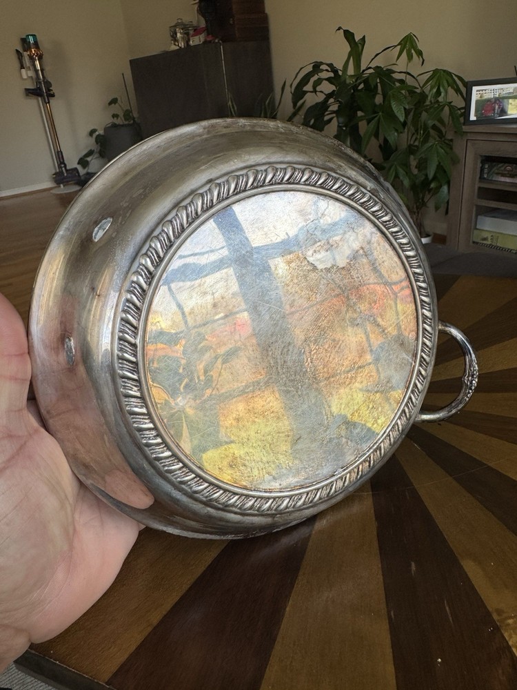 Silver Plated Serving Bowl With Lid - 8” Diameter.