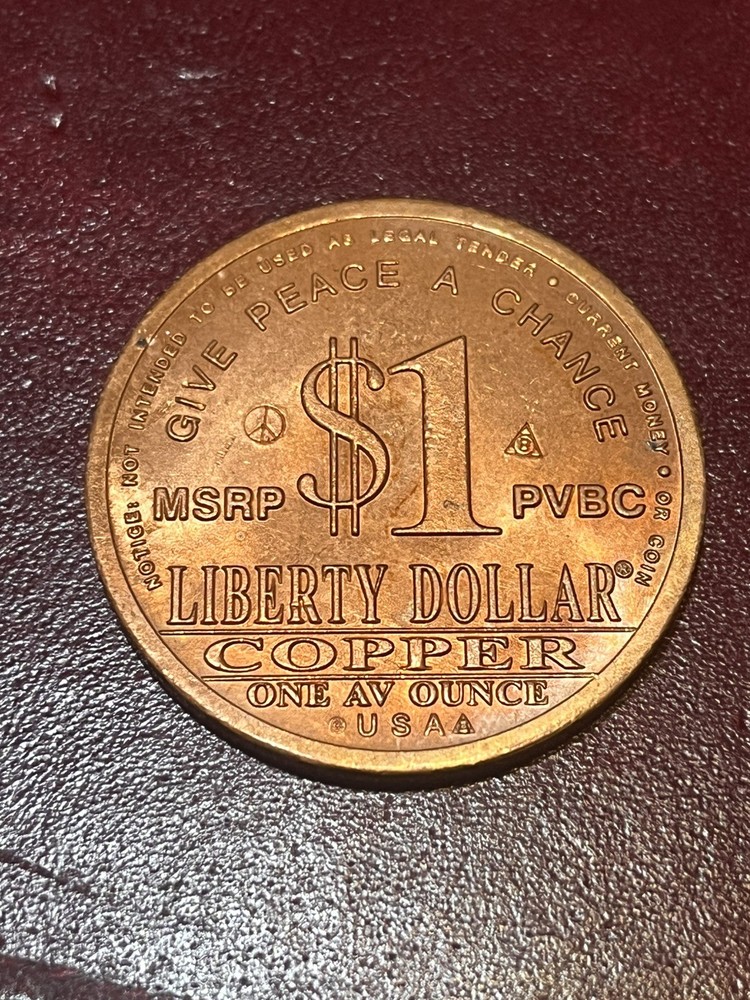 2008 Norfed $1 Peace Copper 1oz Hallmarked