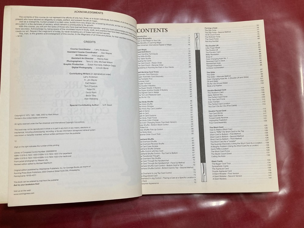 Magic Tricks book, used, Complete Course in Magic, By Mark Wilson