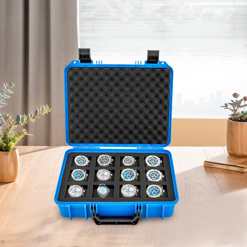 12 Slots Watch Storage Box Suitcase Case Display Storage Case Moisture-Proof