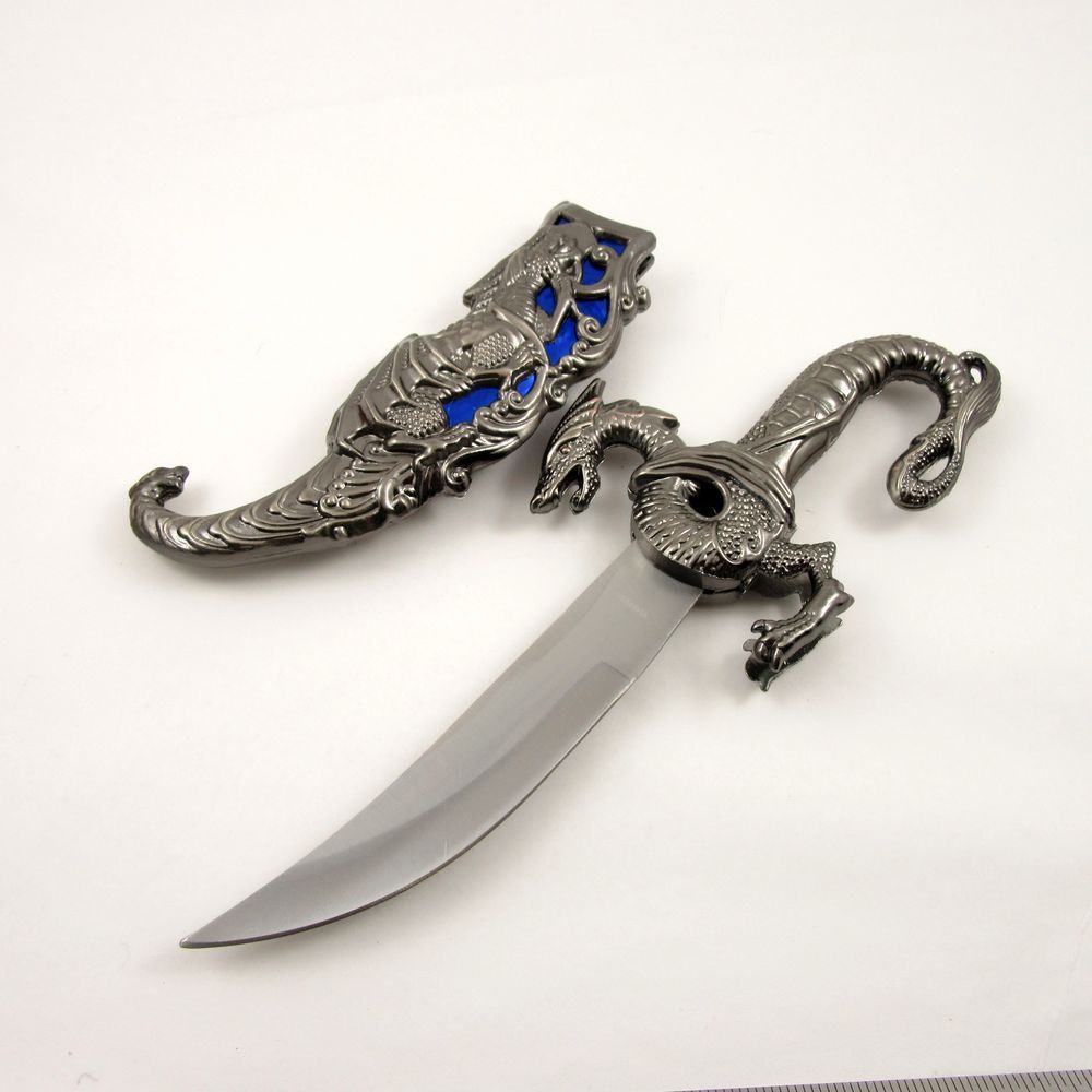 NEW! 10" Blue Dragon Fantasy Dagger Knife