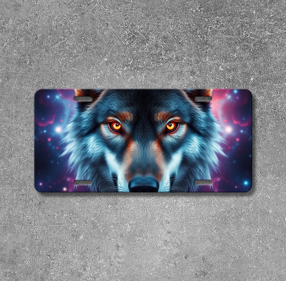 Powerful Wolf License Plate Customizable Front Bumper Plate Anniversary Gift