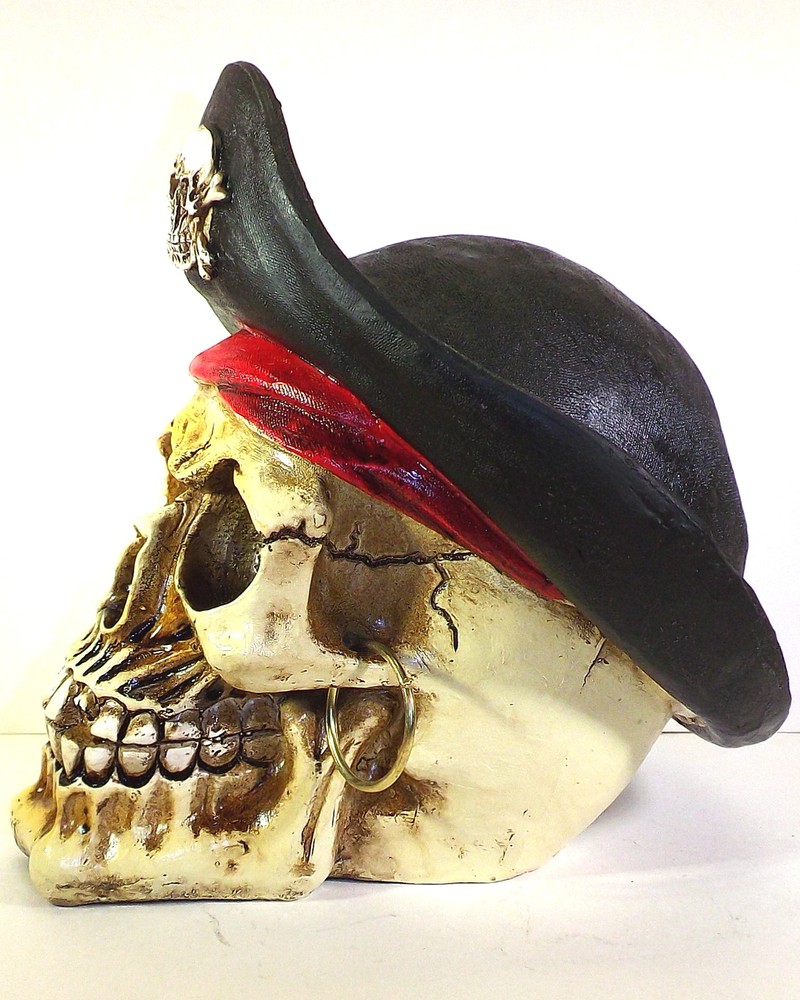 Skull Pirate Captain Figurine Statue Skeleton Halloween