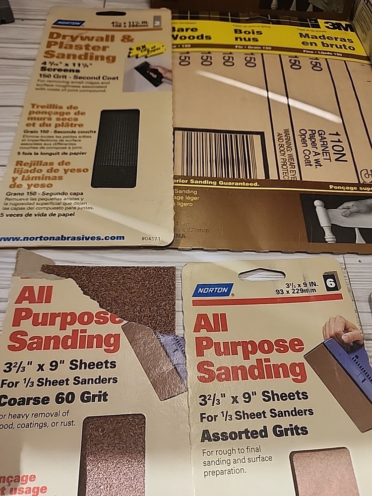 Norton Sandpaper Sheets Lot