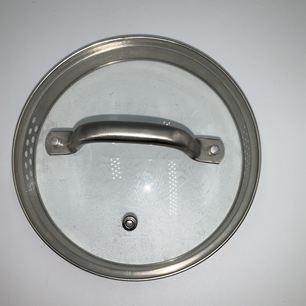 Unbranded Glass Replacement Lid, 2 Strainers & Vent, Outer Rim 7 1/2” Inner 7”