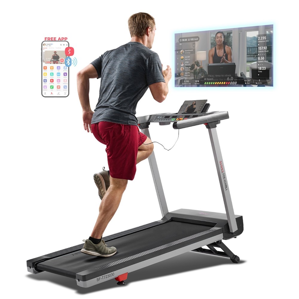 Fully Assembled Smart Treadmill One Click Quick Button Auto Incline Cushion Deck