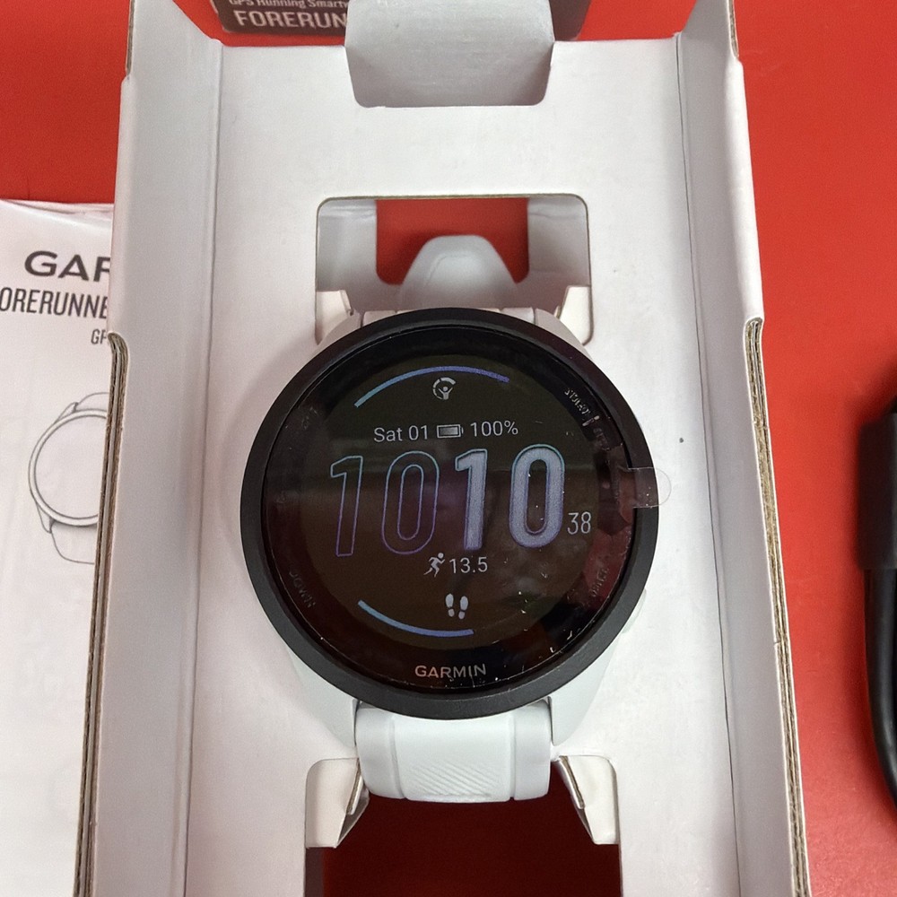 Garmin Forerunner 165 Running AMOLED Touchscreen Training Smartwatch, White