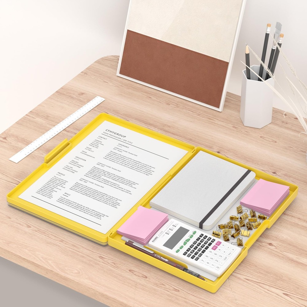Plastic Clipboard with Storage, Side Opening with 2 Compartment, Size 13.3 x ...