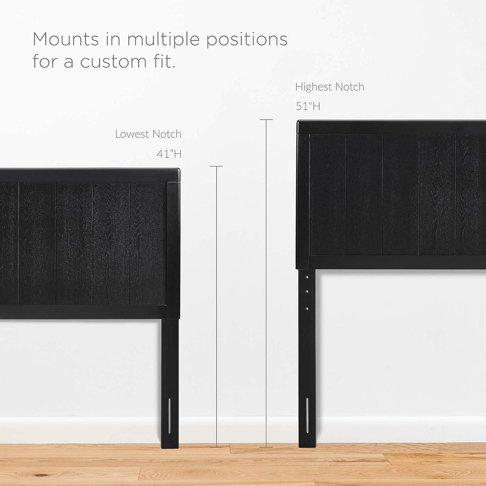 MOD-6217-BLK Robbie Full Wood Headboard, Black