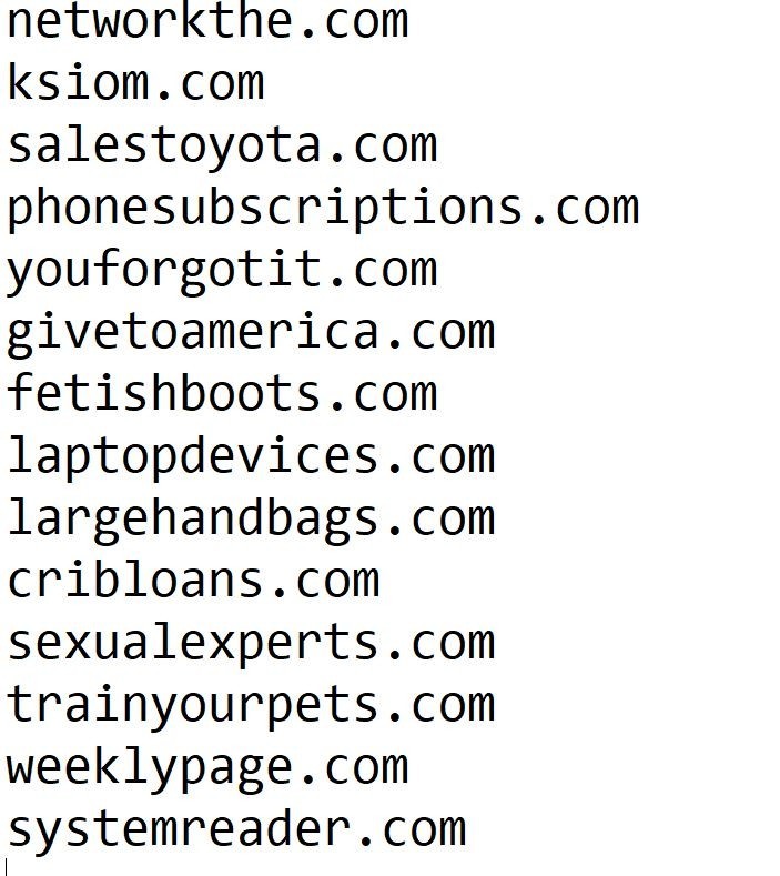 LOT OF DOMAIN NAME DOT COM SALE