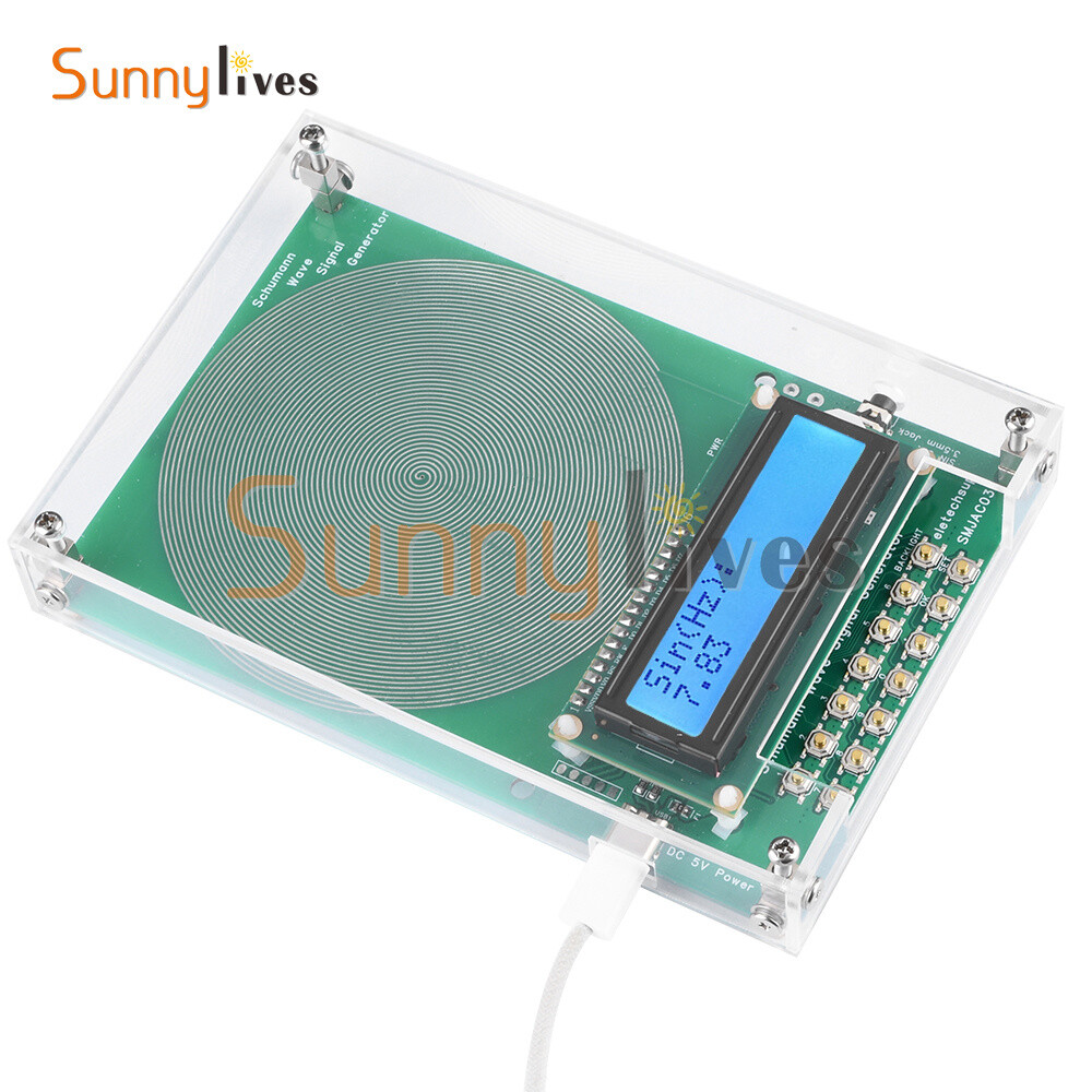 Schumann Wave Generator Pulse Sine Frequency +3.5MM Audio Output Connector +Case