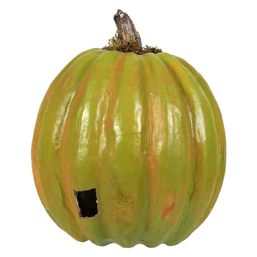 Large Green Grinning Pumpkin Jack O' Lantern