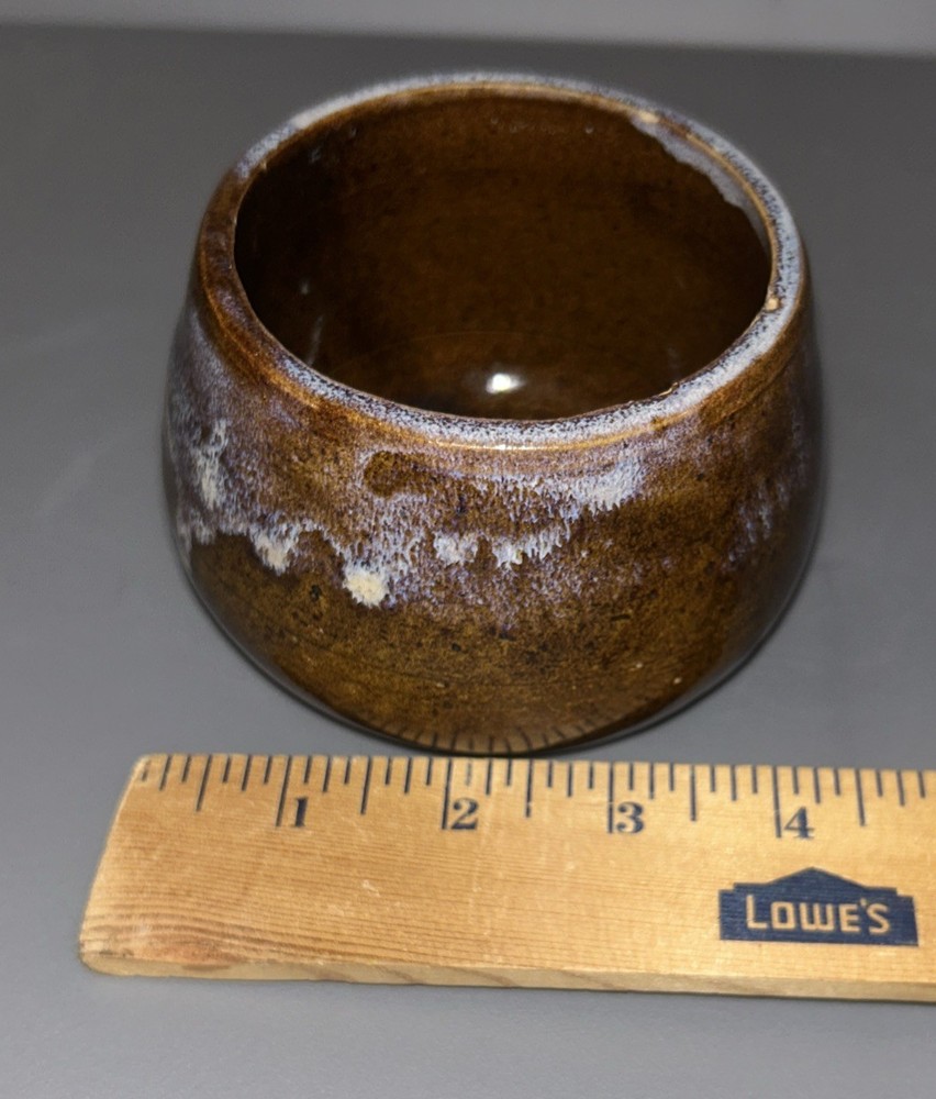 Artist Signed Drip Glaze Bowl