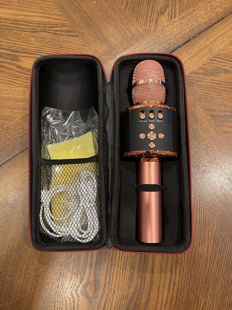 Bonaok Bluetooth Handheld Karaoke Microphone .. Bluetooth .. Rose Golden