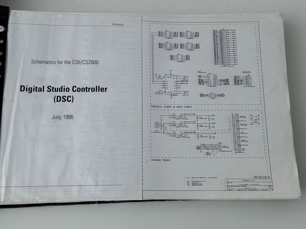 Euphonix CSII / CS2000 Software Discs + Operating Service Manual + Schematics