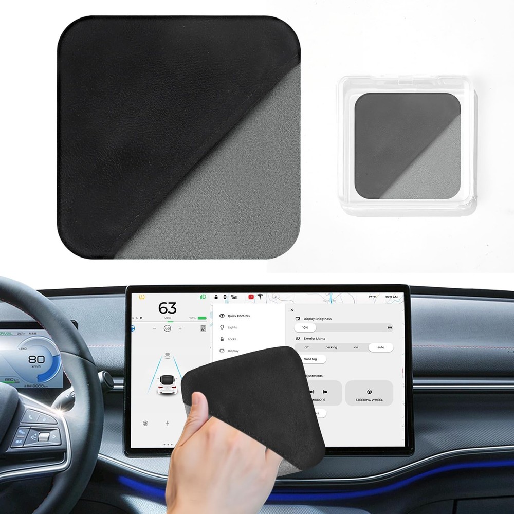 Car Screen Cleaner Pad with Acrylic Storage Box - Microfiber Touchscreen Clea...