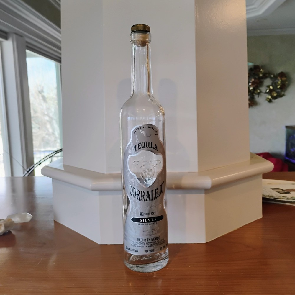 Corralejo Silver Tequila Empty Bottle w/Cork 750 mL