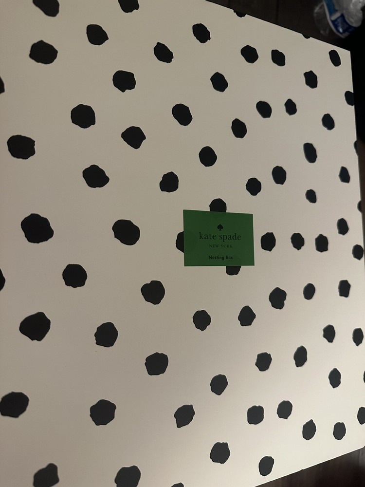 Rare!! Gorgeous Timeless Kate Spade Polka Dot Nesting Storage Boxes
