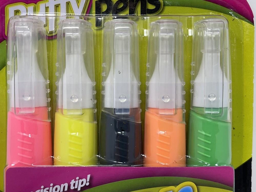 Puffy 3D PAINT PENS NEON PERMANENT MULTI-SURFACE FABRIC Precision Tip 5-pack