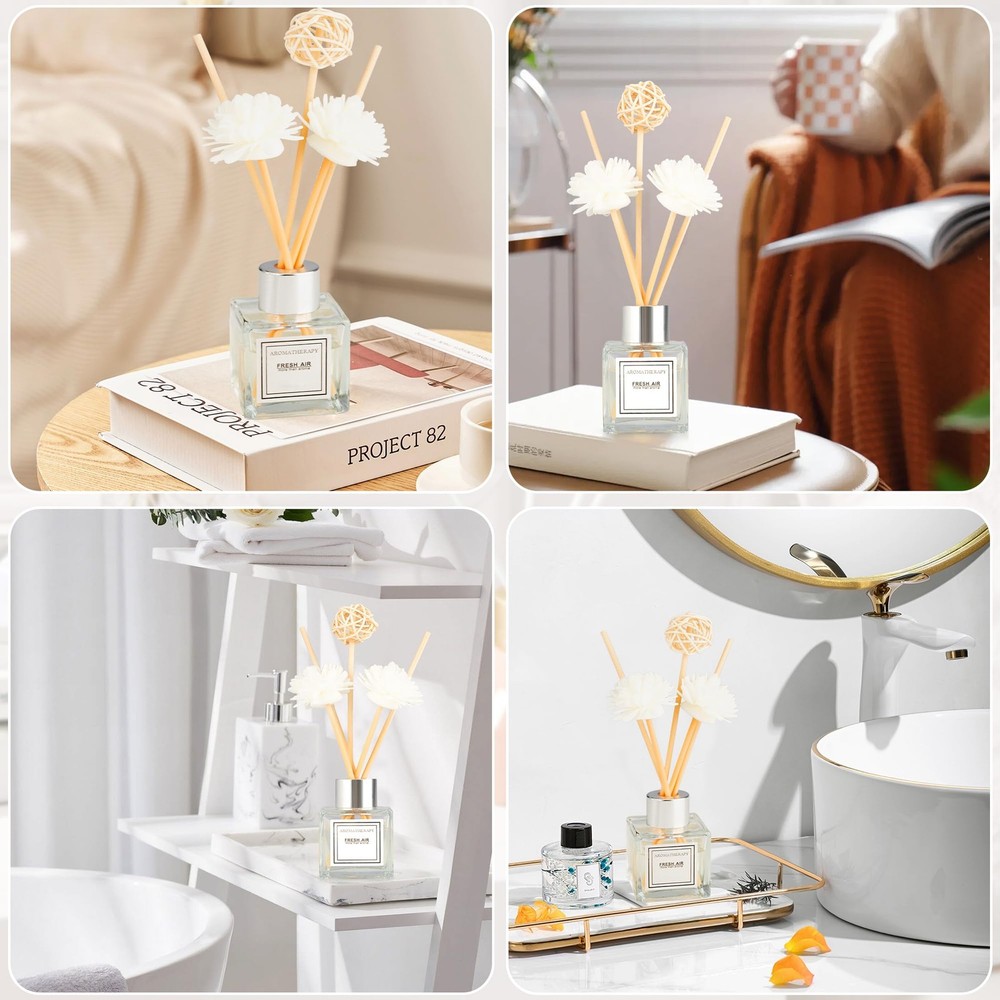 Reed Diffuser Set, 1.7 fl oz Scent with Sticks, Jasmine White