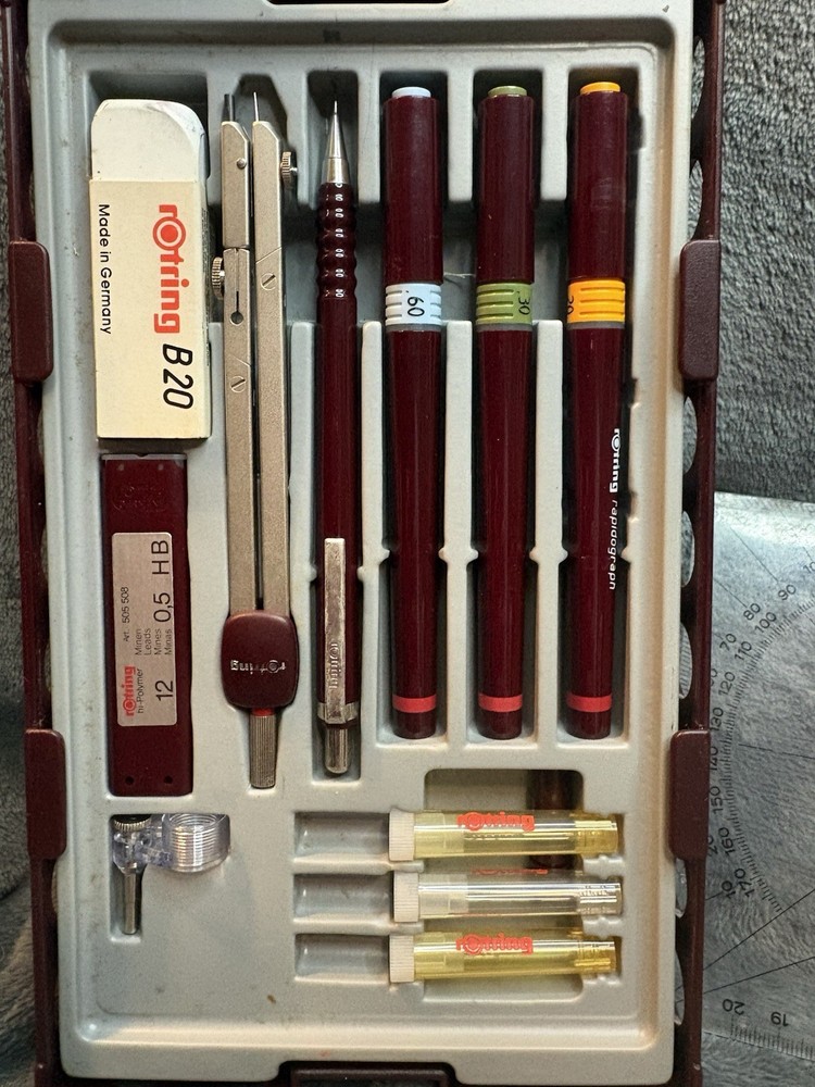 Rotring Drawing Set Drafting Kit Engineering Compass