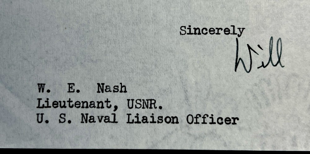 🇺🇸📜 1943 WWII Naval Letter – Lt. W.E. Nash – Cuba ✉️⚓