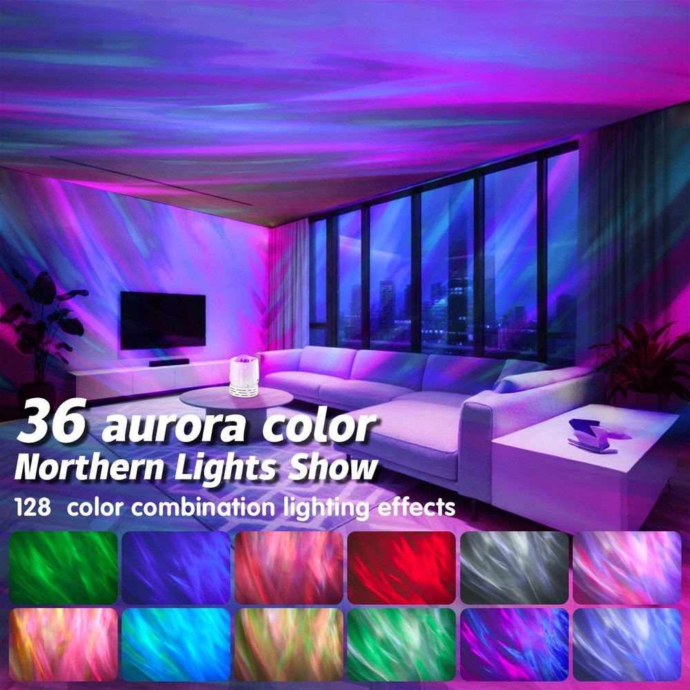 Northern Aurora Lights Projector: Projector Night Light Kids White