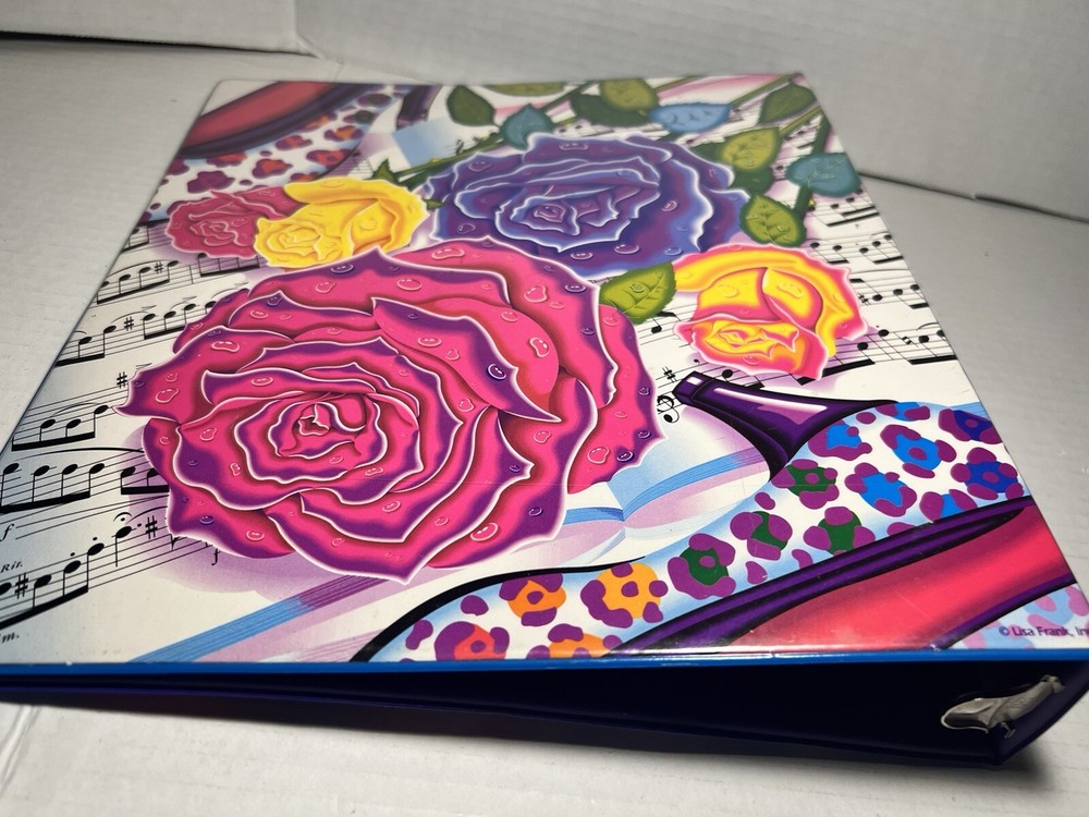 Lisa Frank Floral Music Notes 3 Ring Binder AS IS (READ)