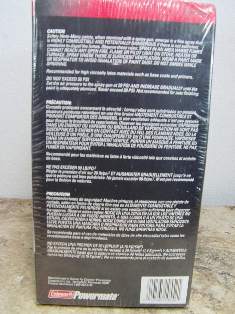 Brand New Coleman Powermate #010-00125SP Basic Spray Gun