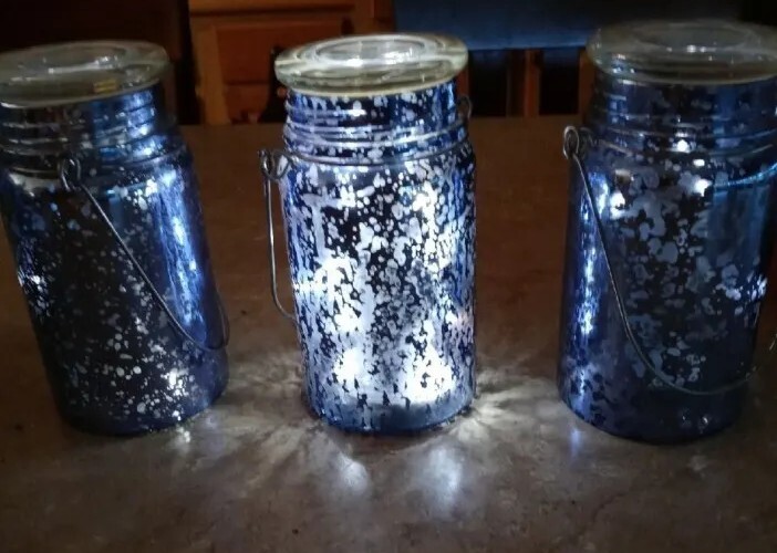 3 light up jars.