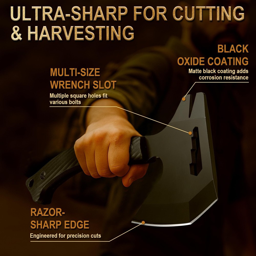 Grumpy Bear Tactical Axe Sickle Set Survival Tomahawk Hatchet