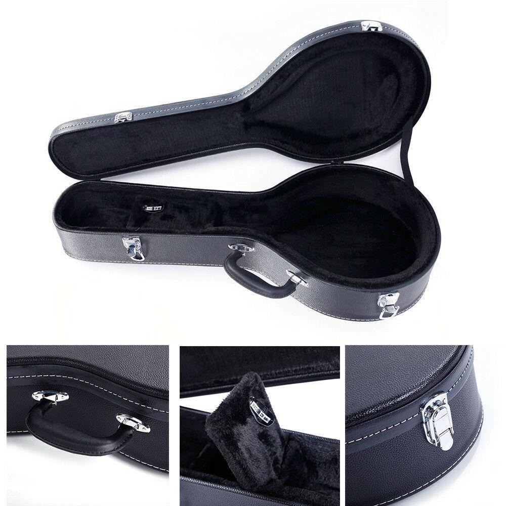 Glarry A-Style Microgroove Pattern Mandolin Leather Case