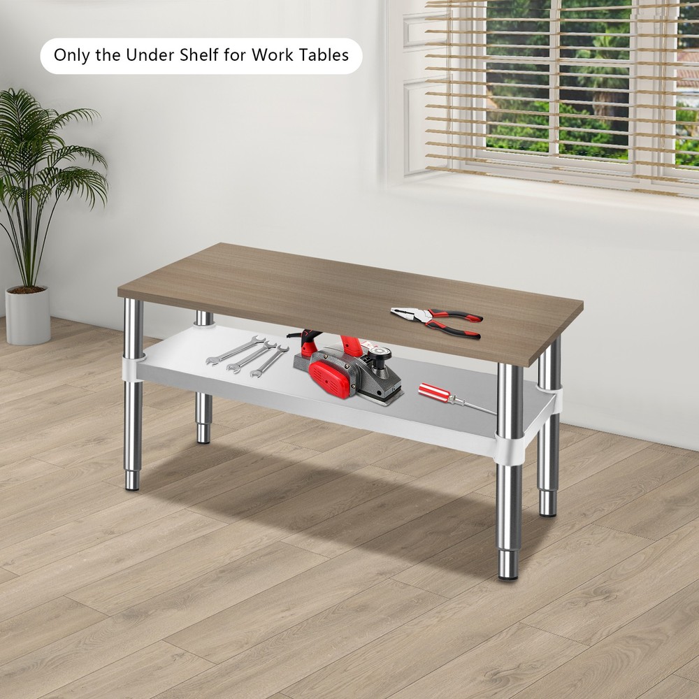Under Shelf Stainless Steel Worktable Below Rack Storage Board Max. 100kg Load