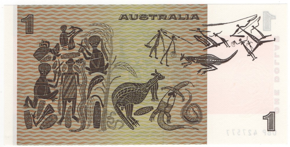 1976 Australia $ 1 One Dollar Thick DBP Test Note - R76bi - UNC - # 35009