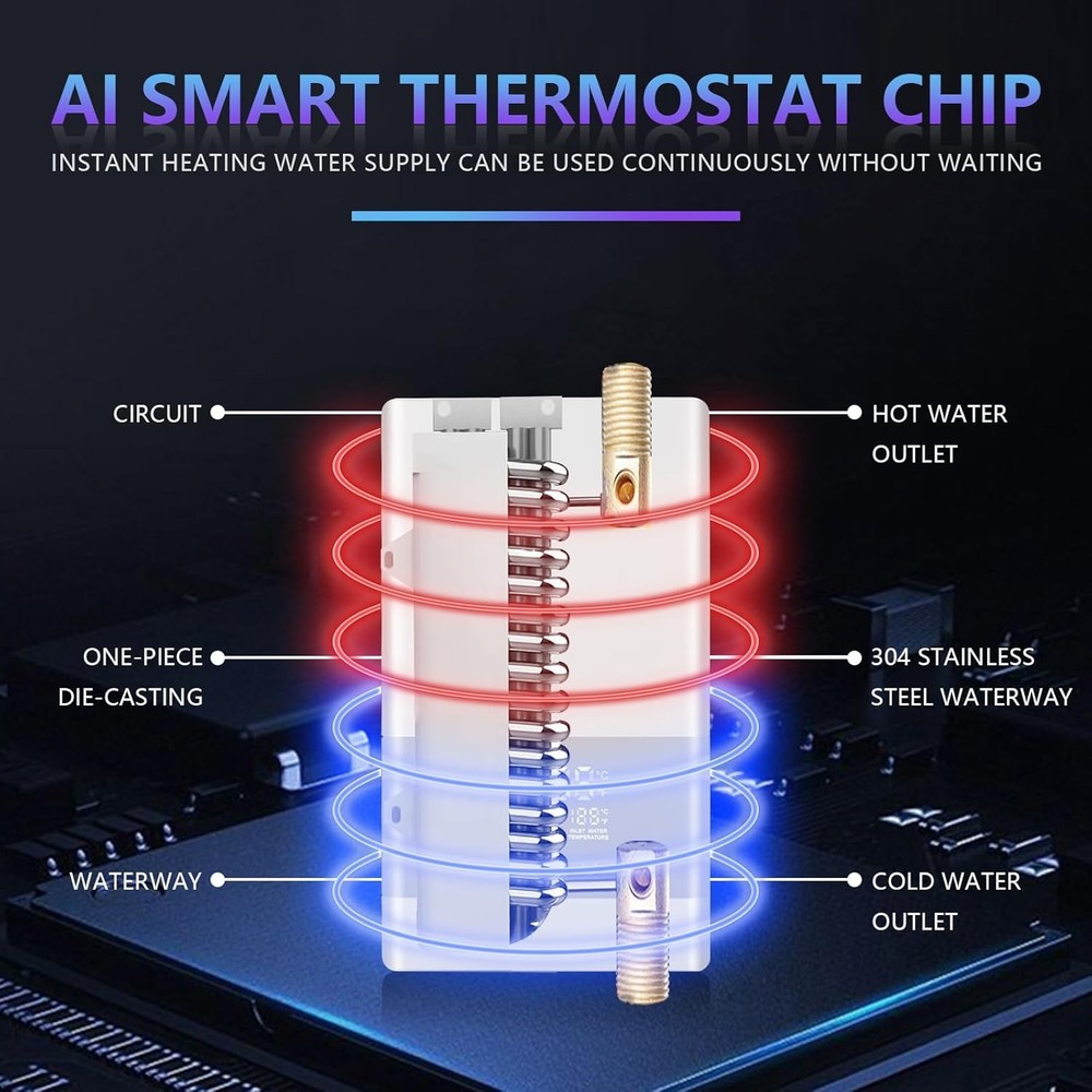 Calentador De Agua Sin Tanque LCD Electrico Con Control Remoto Para Ducha Casa