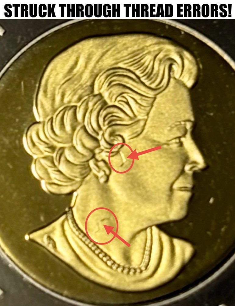 ERROR! PROOF 2020 Canada $2 Dollar Toonie Coin - STRUCK THROUGH THREAD ERRORS!