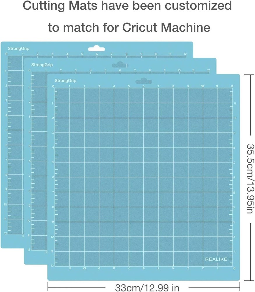 12x12 LightGrip Cutting Mat Set - Ideal for Cricut Projects & More
