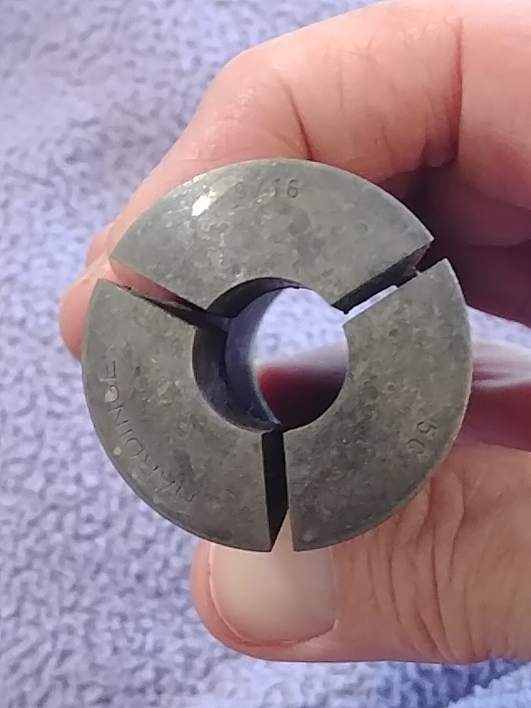 9/16" 5C Round Collet External Threads Only, Hardinge, Tarnished Finish