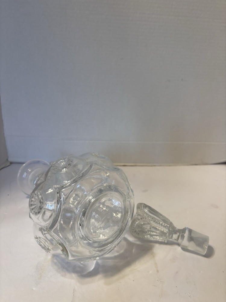L.E. SMITH MOON AND STAR DECANTER CLEAR 11 1/2" TALL