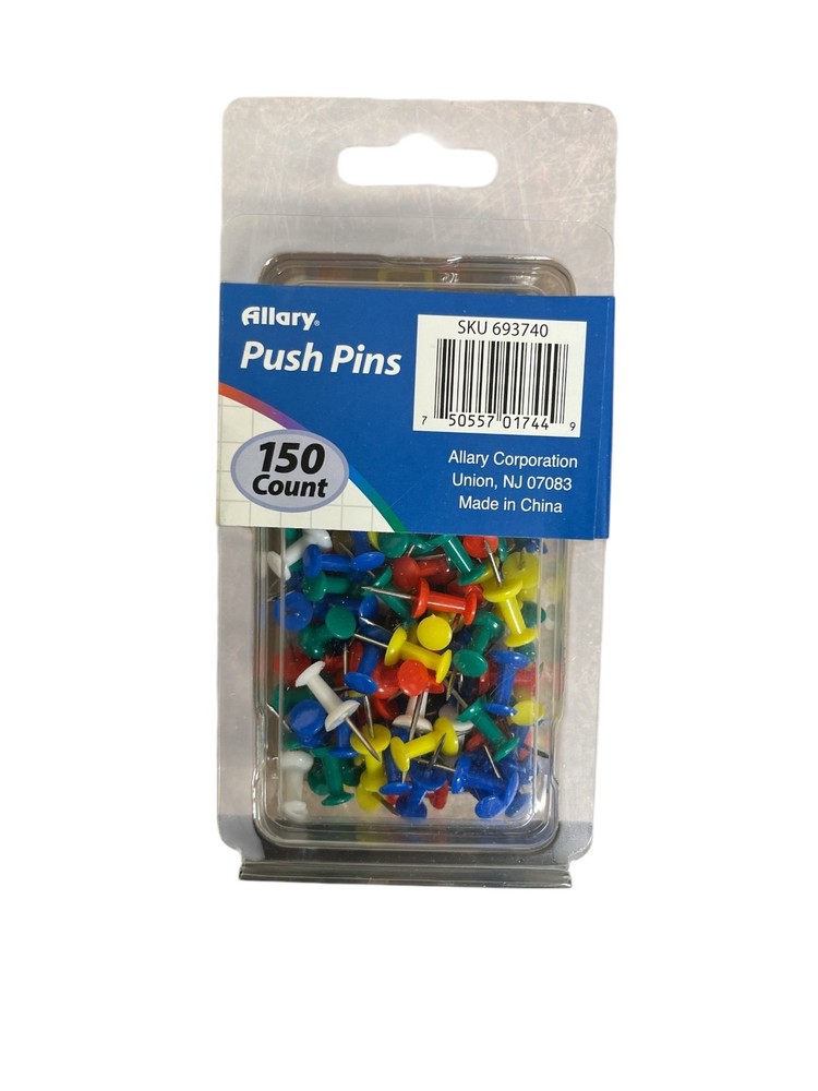 Allary Push Pins, Assorted Colors, 150 Count – Office, School & Home Use- 2pk
