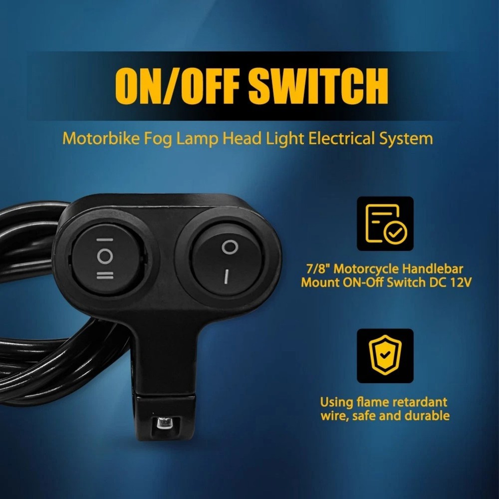 Motorcycle Handlebar 7/8" Dual Button On Off Switch For Headlight Scooter New