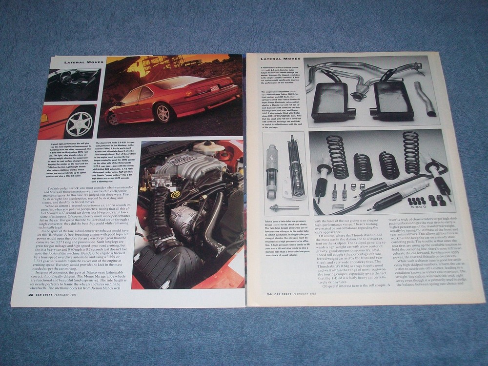 1991 Ford Thunderbird Tokico Modified Vintage Article "Lateral Moves"