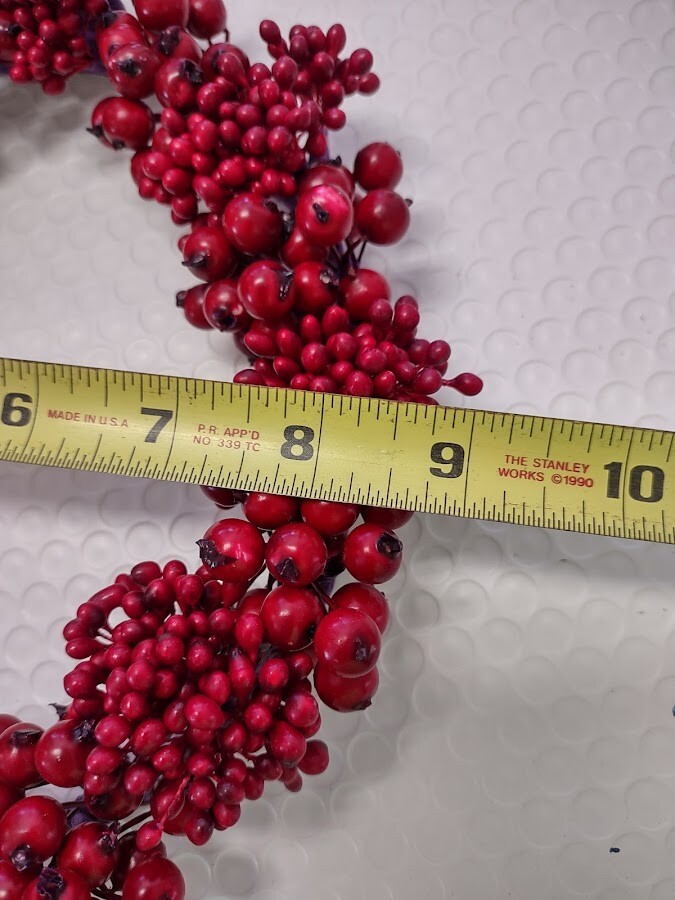 RED beaded candle ring. For a 7.5" pillar candle