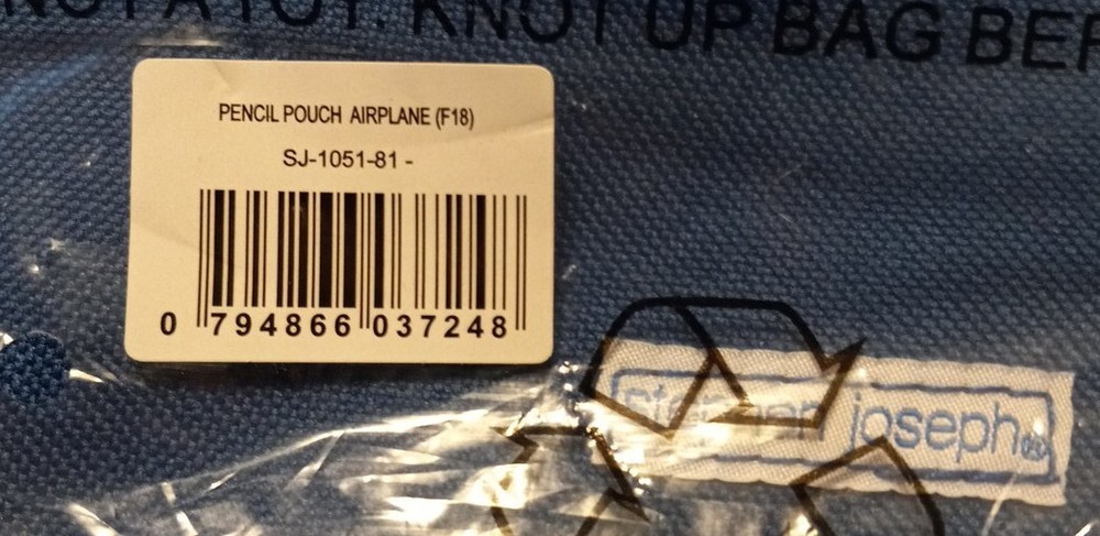 Stephen Joseph Pencil Pouch Airplane NWT