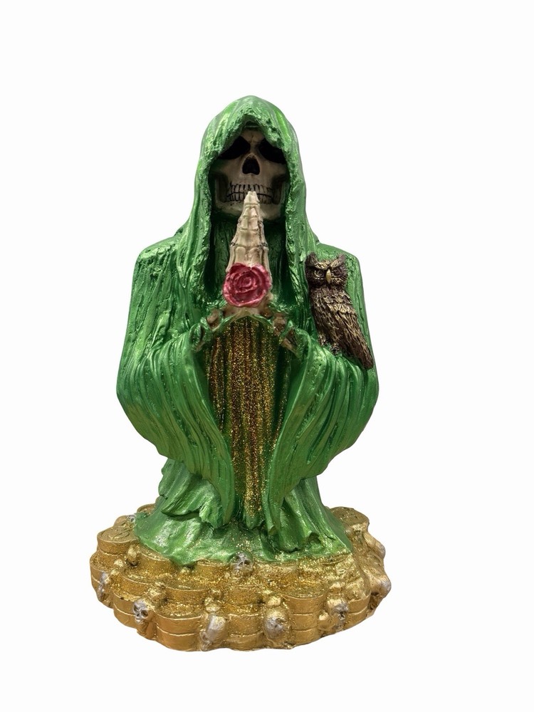 Santa Muerte  Busto Perdón”  Verde Curada 14”